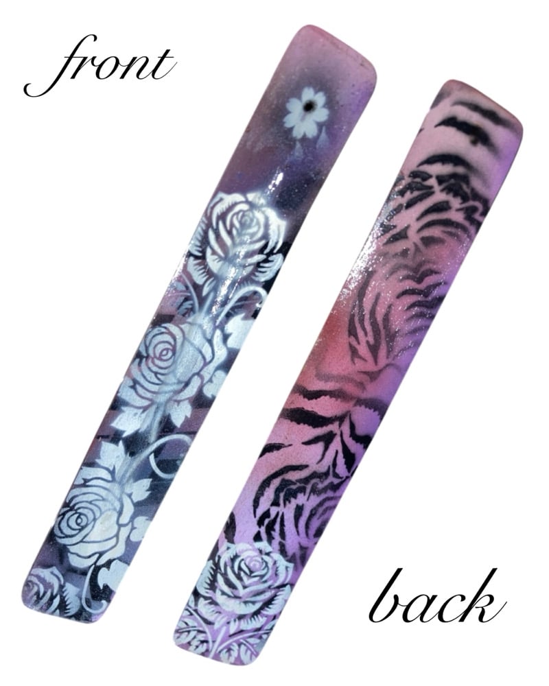 Airbrush painted rose insence holder 