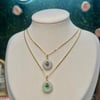 cz heart gem jaded necklace 