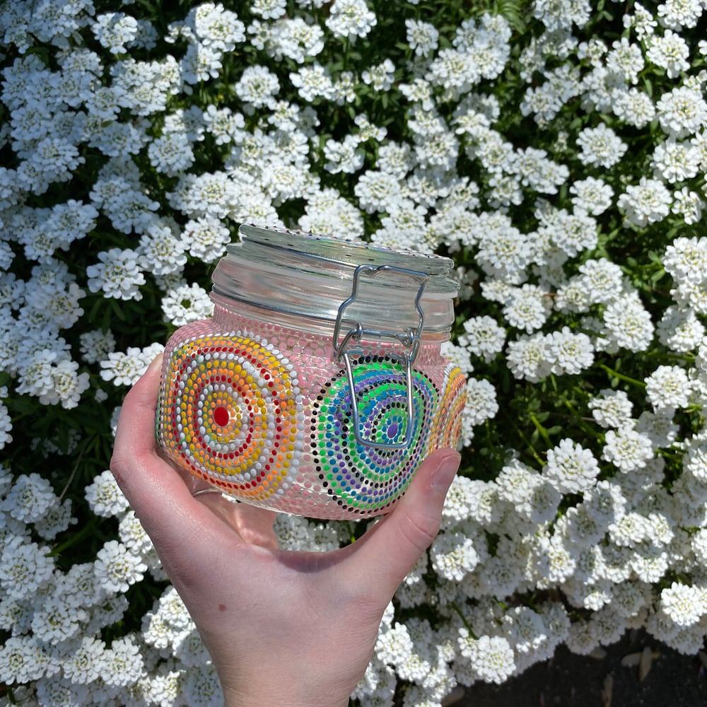 Image of rainbow swirls stash jar