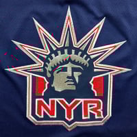 Image 4 of 2000 CCM NHL Jersey New York Rangers Theo Fleury Sz. L Liberty Alternate Vintage
