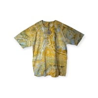 Image 1 of XXL Adult Combed Cotton Tee in Golden Earthy Geode Ice Dye