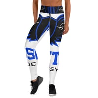 Image 1 of BOSSFITTED Blue and Black AOP Yoga Leggings