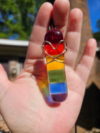 Image of Love is Love wire wrapped pendant 