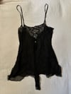 1920s silk chiffon romper with chantilly lace