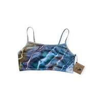 Image 1 of L (38) Cotton-Blend Strappy Bralette in Cool Geode Ice Dye