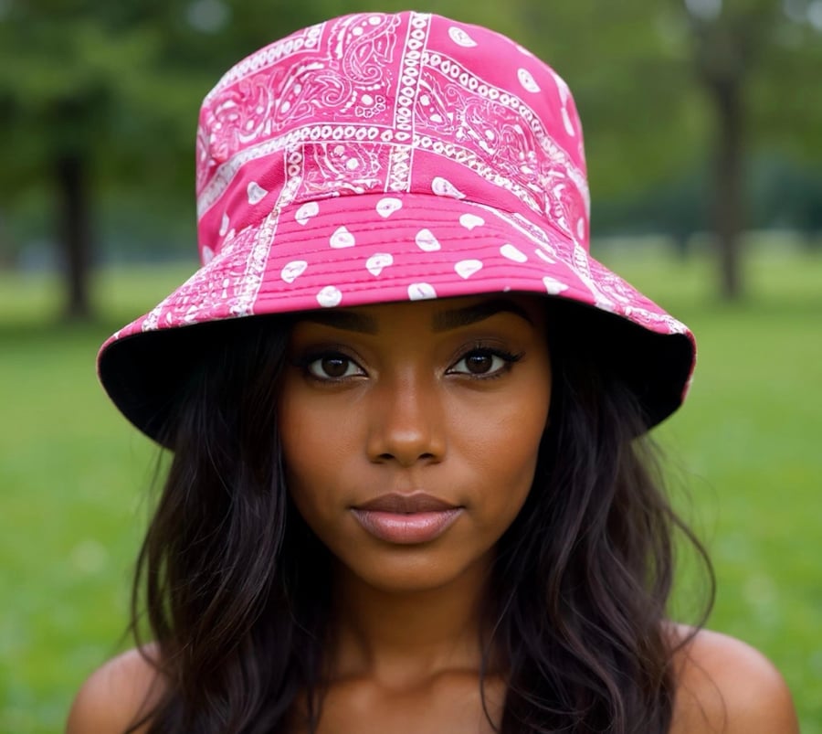 Image of  Square Bandanna Bucket Hat and Handbag Set 