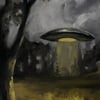 Moody UFO // Original Painting Print