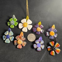 Image 3 of Sparkle Green Flower Pendant 