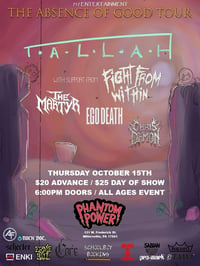 TALLAH / FROM FIGHT WITHIN / THE MARTYR @ PHANTOM POWER MILLERSVILLE PA