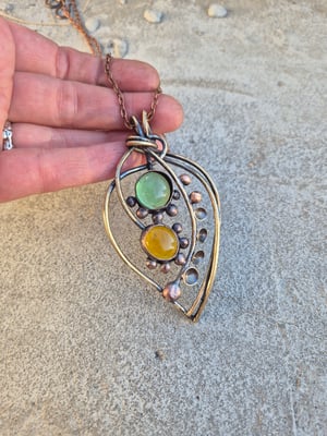 Green (or blue) and yellow pendant 
