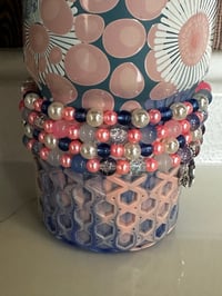 Image 4 of Blue Dream Flower Tumbler Bracelet Stack