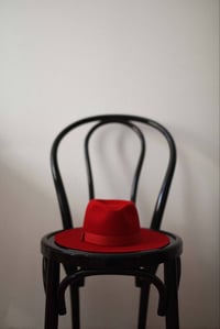 Image 3 of Bianca Fedora Hat / Red