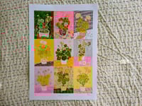 Image 4 of Geranium Pattern - 3 colour Risograph - A4 or A3