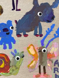 Image 2 of Colorful Friends Original with Little Moth 