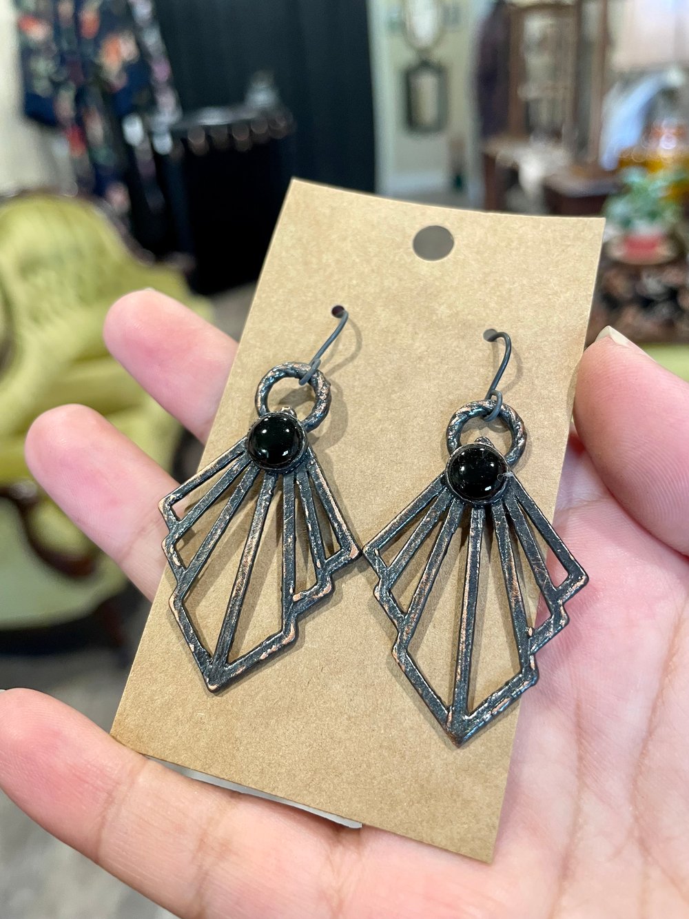 Art Deco Onyx Earrings