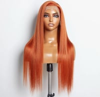 Image 1 of Glamours Ginger 24inches 13"x4" Lace Front Straight Wig Free Part 150% Density100% Human Hair