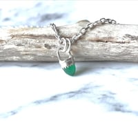 Image 4 of Handmade Sterling Silver Green Onyx Bullet Point Pendant 