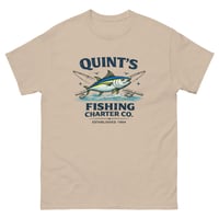 Image 1 of Quint’s Fishing Charter T-Shirt | Vintage Fishing Boat Graphic Tee