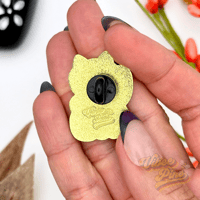 Image 4 of Black Lucky Cat Enamel Pin – Maneki Neko with Gold Accents