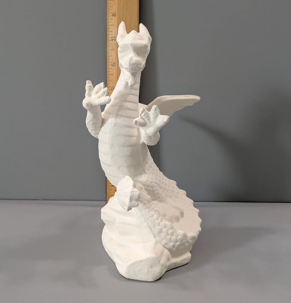 Image of Ceramic Bisque Horned Dragon Ready to Paint