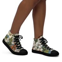 Image 2 of Colorful Botanical Plants Art Nouveau Women’s High Top Canvas Shoes