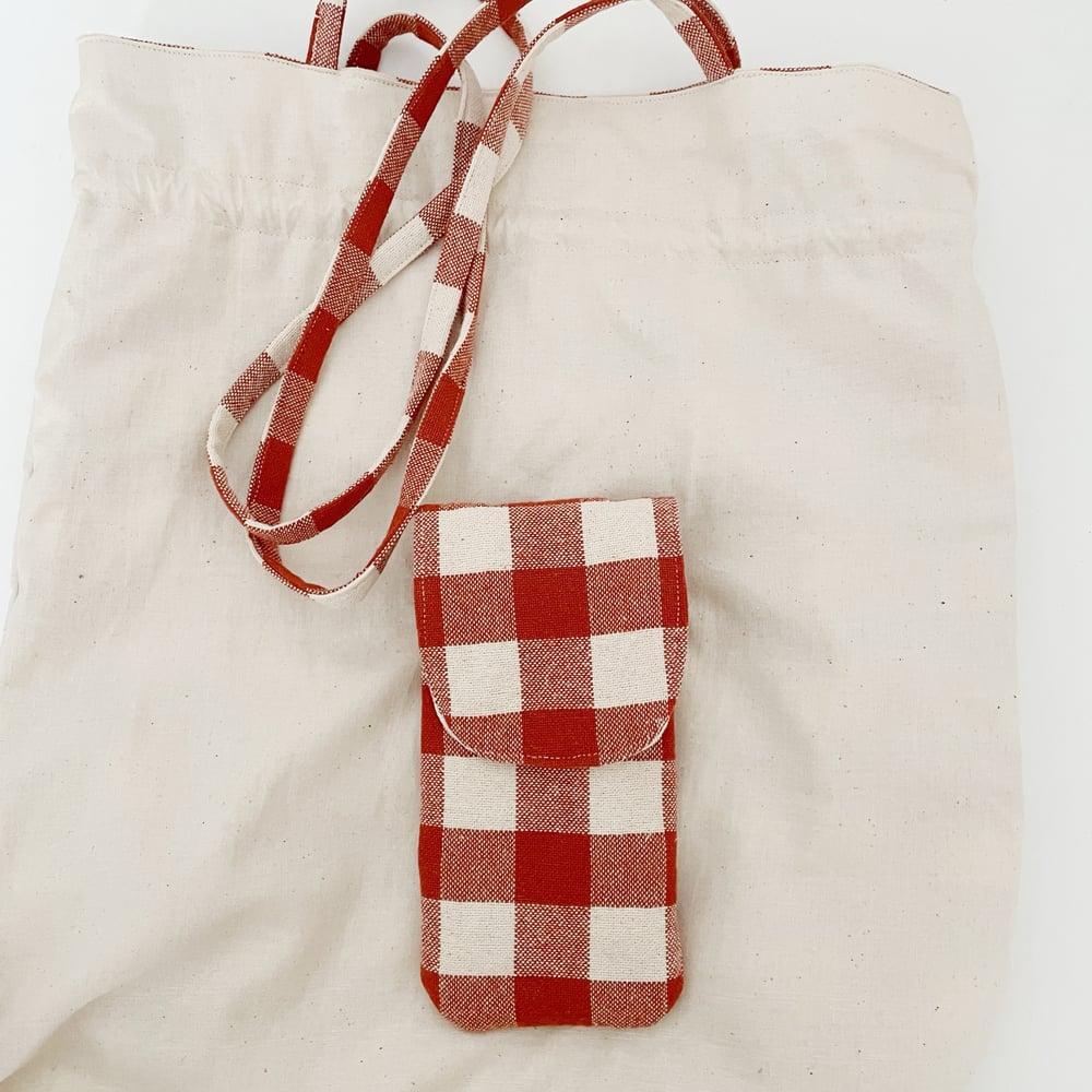 Image of Tote bag with portable pocket 