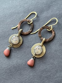 Image 3 of Opal resin earrings (red drops)