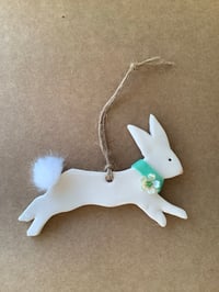 Image 1 of Rabbit ceramic decoration light green