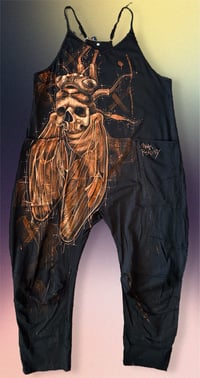 Image 1 of “DON’T BUG ME” CUSTOM BLEACH PAINTED BAGGY ROMPER LARGE