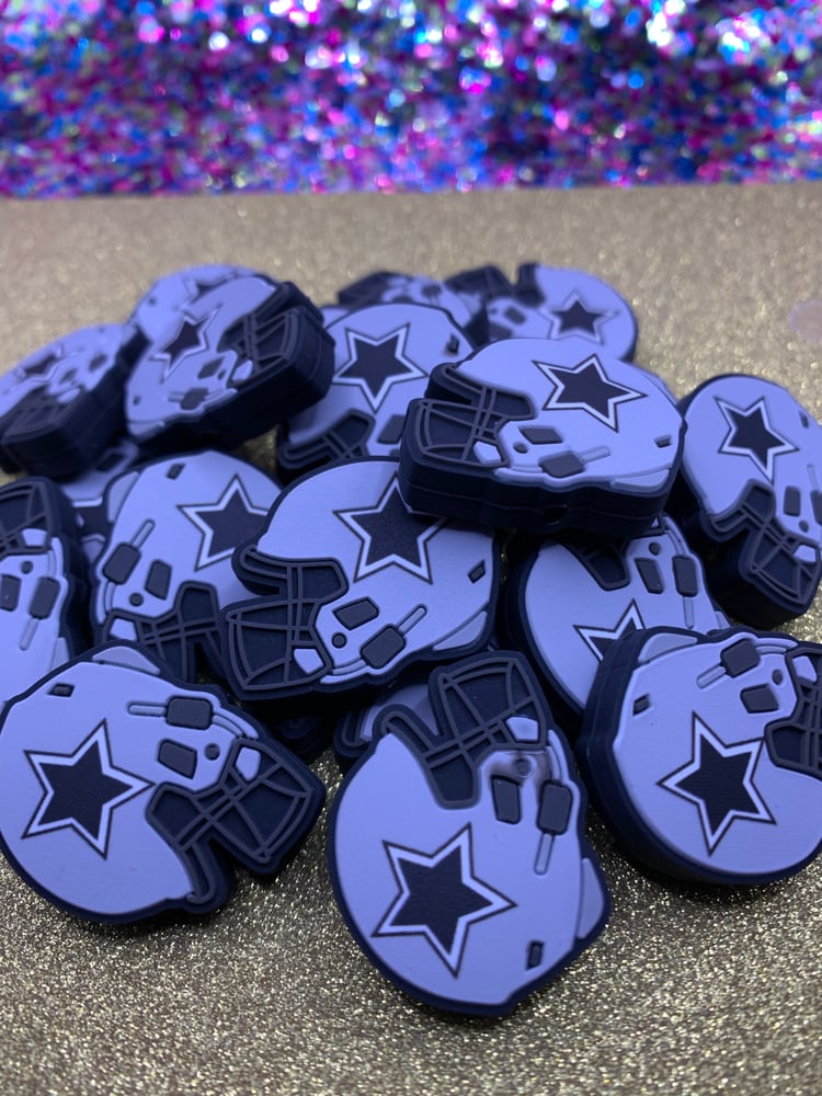 Image of Football Helmets Silicone Bead 