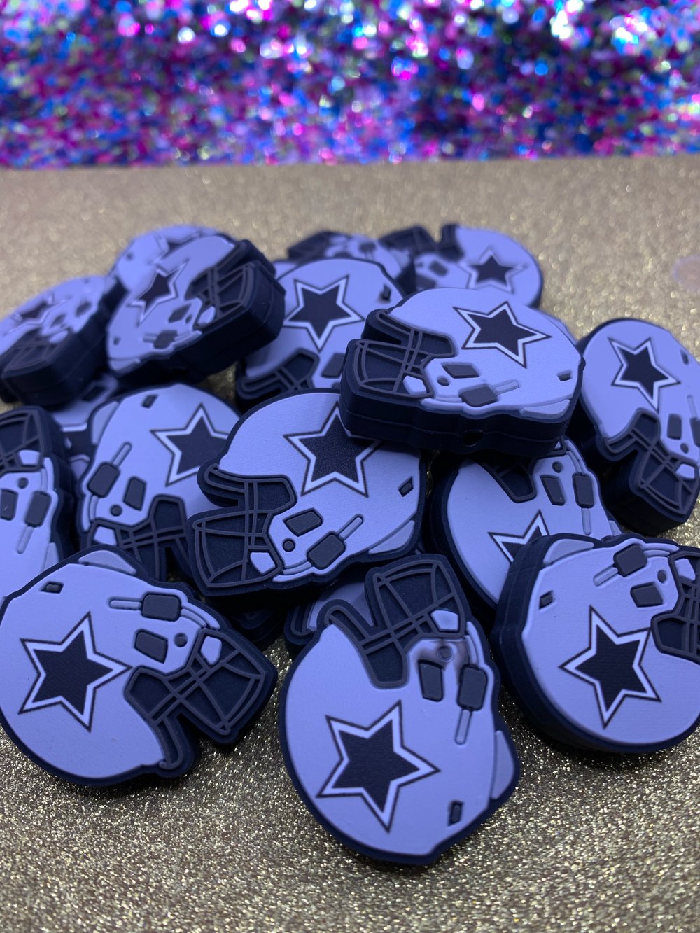 Image of Football Helmets Silicone Bead 