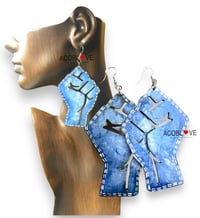 Denim Fist Earrings 