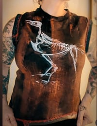 Image 4 of Hand-painted bird skeleton shirt 