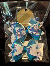 Image 2 of 4" Blue Alien Leather Bows