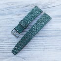 20mm Vintage Style Salmon Strap - Emerald Green