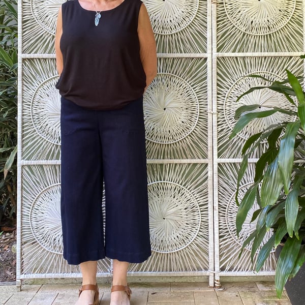 Image of Linea Pants 4/5 - super stretch Blue Denim