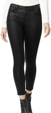 Image 2 of SANCTUARY black coated ankle crop skinny jeans