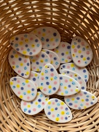 Image 6 of Handmade Ceramic Speckled Polka Dot Easter Egg