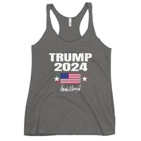 Image 5 of Trump 2024 USA Flag Signature Women's Racerback Tank