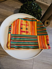 Image 1 of Kente Unisex Afro Plaid Skullcap| More Colors Available.