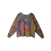 Image 2 of M 100% Cotton French Terry Sweatsuit Set in Muted Euphoria Spiral Ice Dye