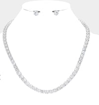 Image 1 of Cubic Zirconia Tennis Necklace Set