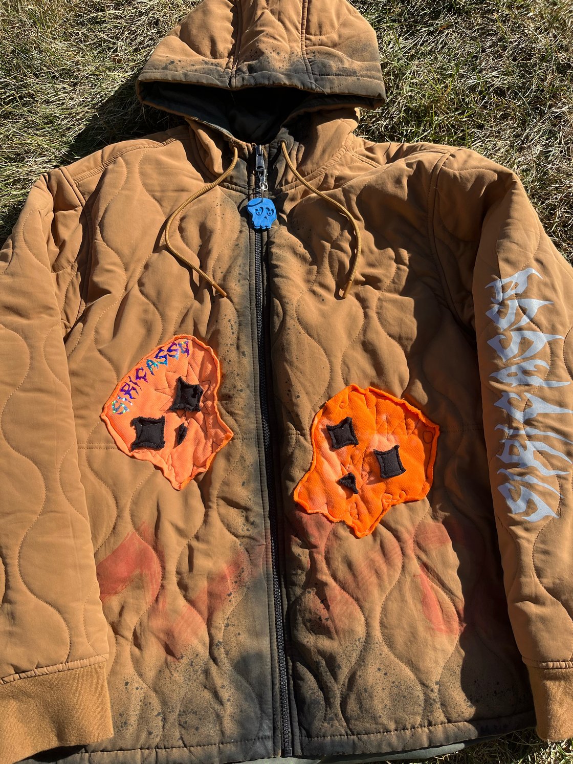 Image of Sugar Skull jacket Orange ☠️🕯️