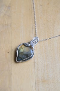 Image 3 of Sterling Silver x Sunset Yellow Labradorite Pendant