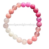 Image 3 of Strawberry Quartz, Rose Quartz, Rhodonite & Moonstone Bracelet (Just 3 left!)