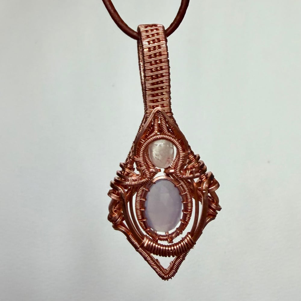 Image of Lavender Quartz & Moonstone Pendant
