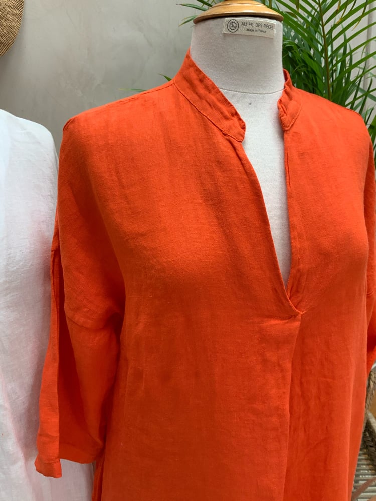 Image of Robe En Lin Cybèle Orange