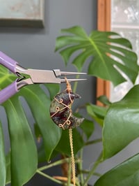 Image 3 of Unakite Gold Moon  Necklace