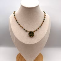 Image 2 of Boho Gingham Button Necklace