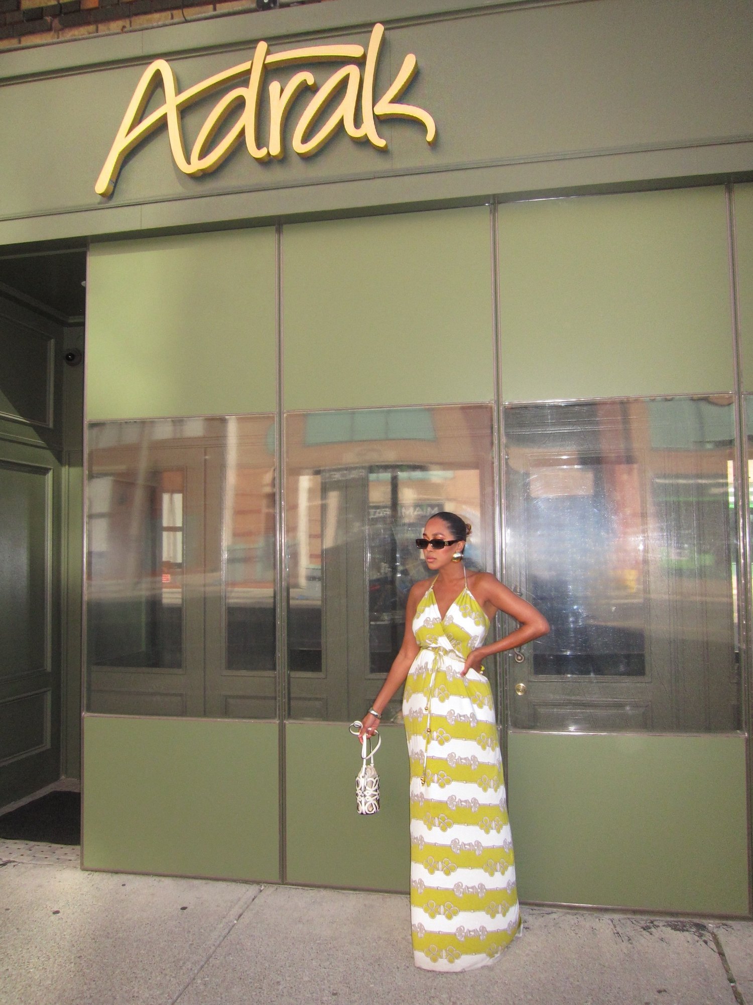 Image of MILLY LIME GREEN MAXI DRESS WITH SIDE SLIT (M) 